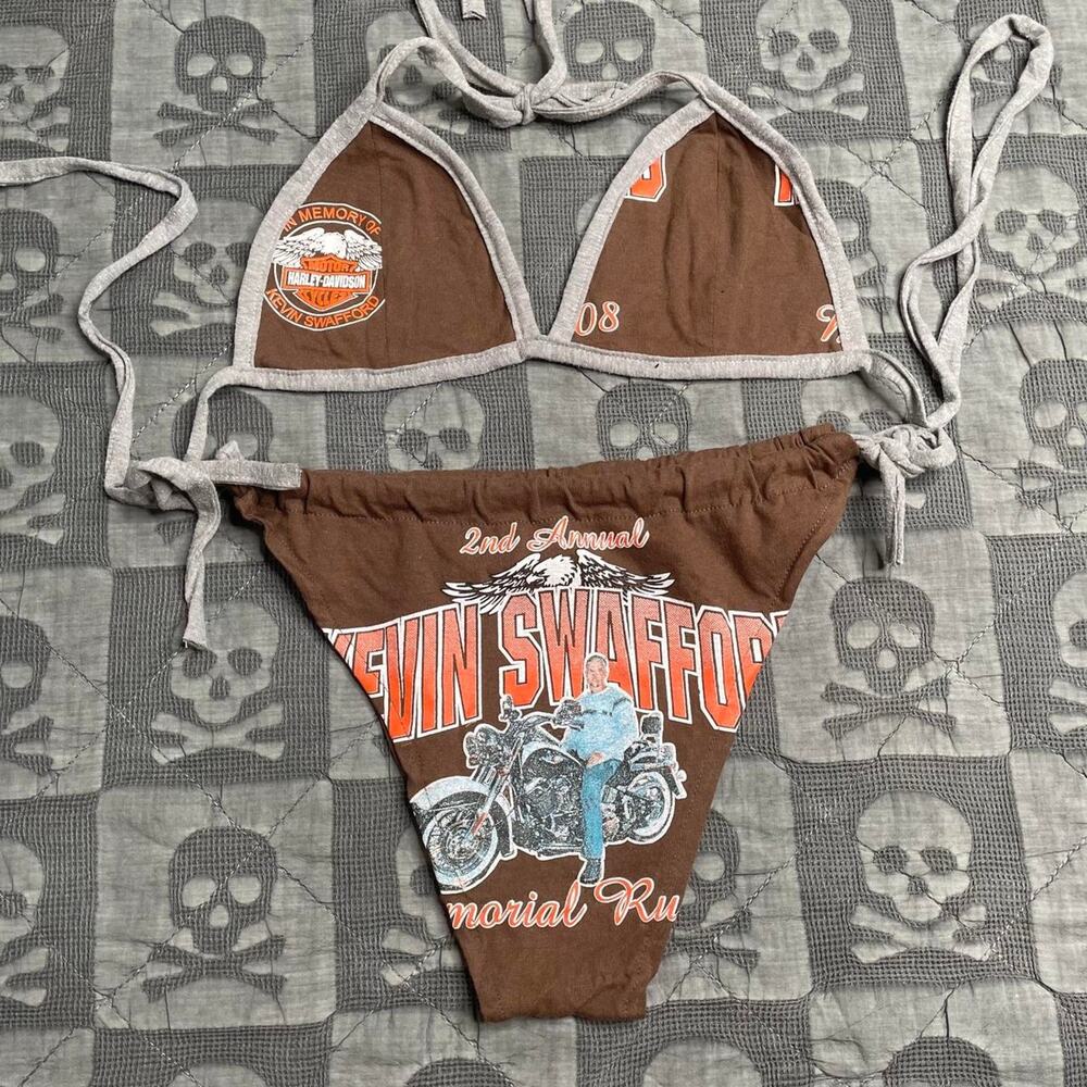 Y2k harley davidson bikini size